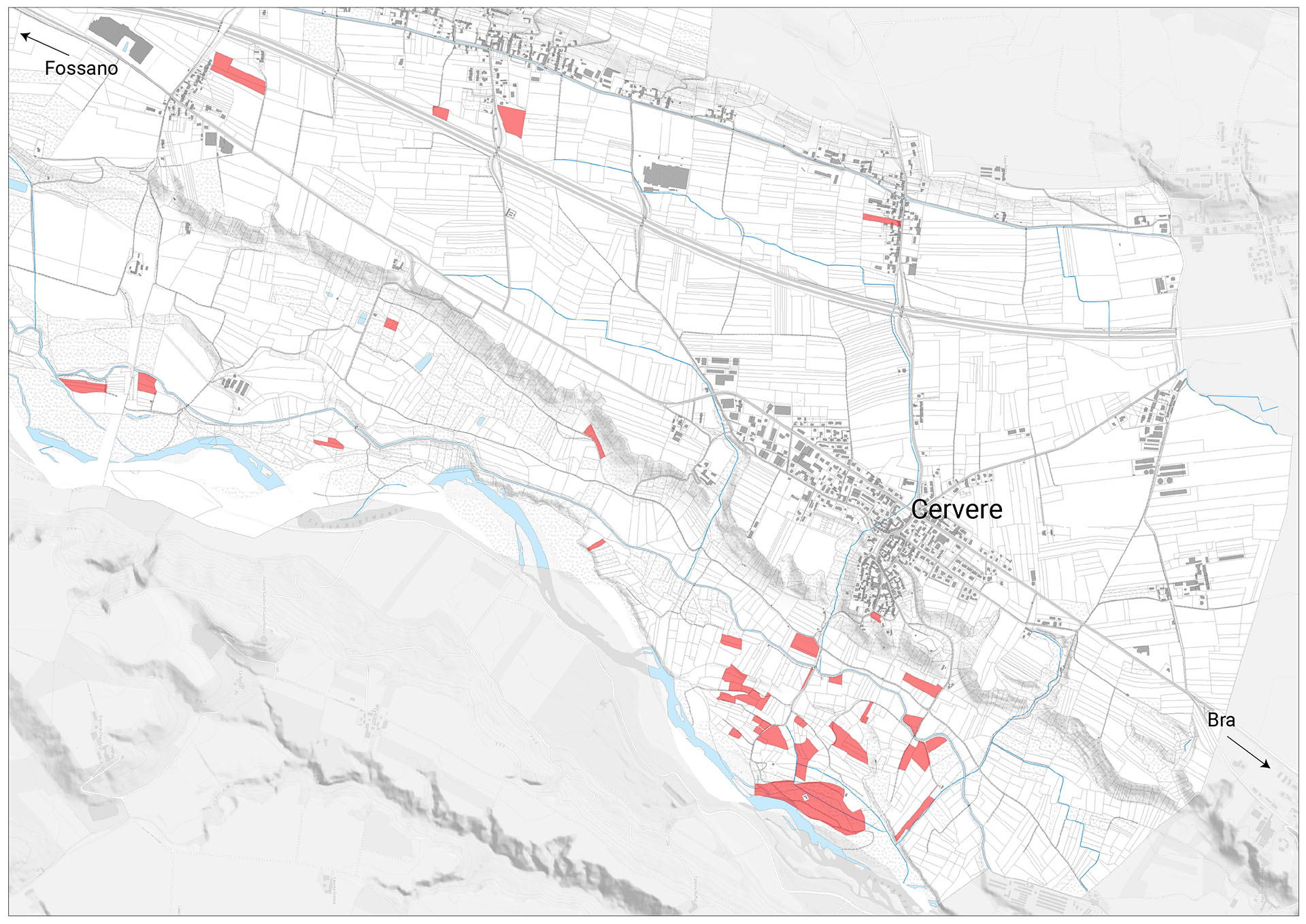 Mappa terreni coltivati a Porro Cevere in 2022